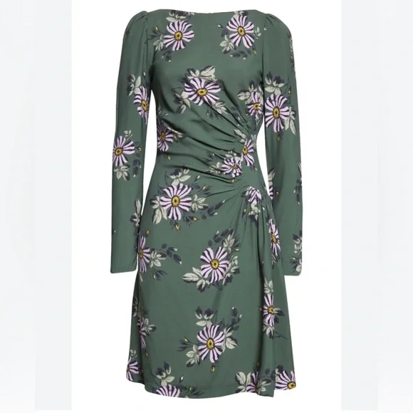 lela rose green dress 3D Peony Embroidered Faille Gown Fern/Pink / 18 / PF269578 main image 1